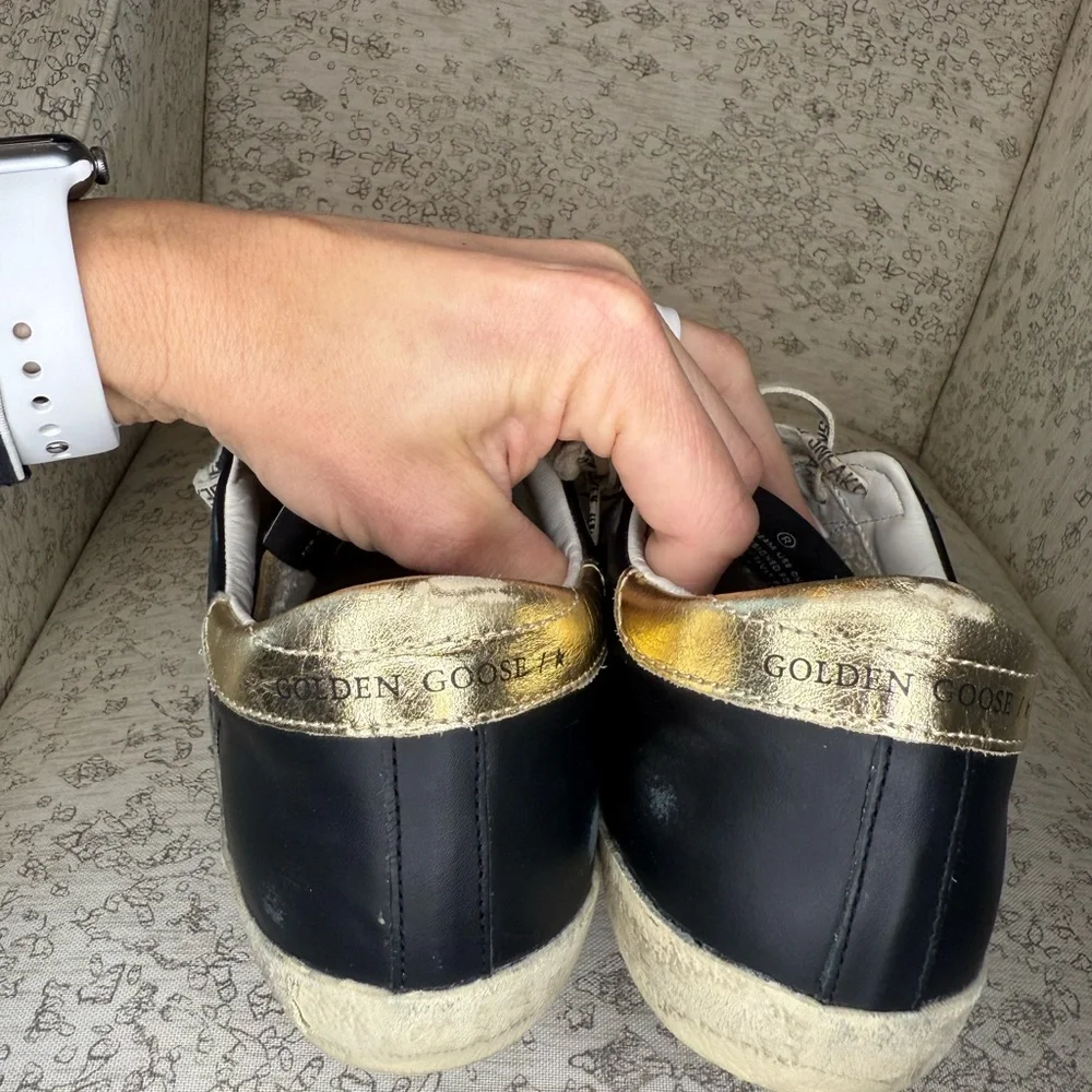 Golden Goose Black/Leopard/Gold Calf Hair Super-Star Private/Edt- Size 39 (9) - Picture 8 of 16